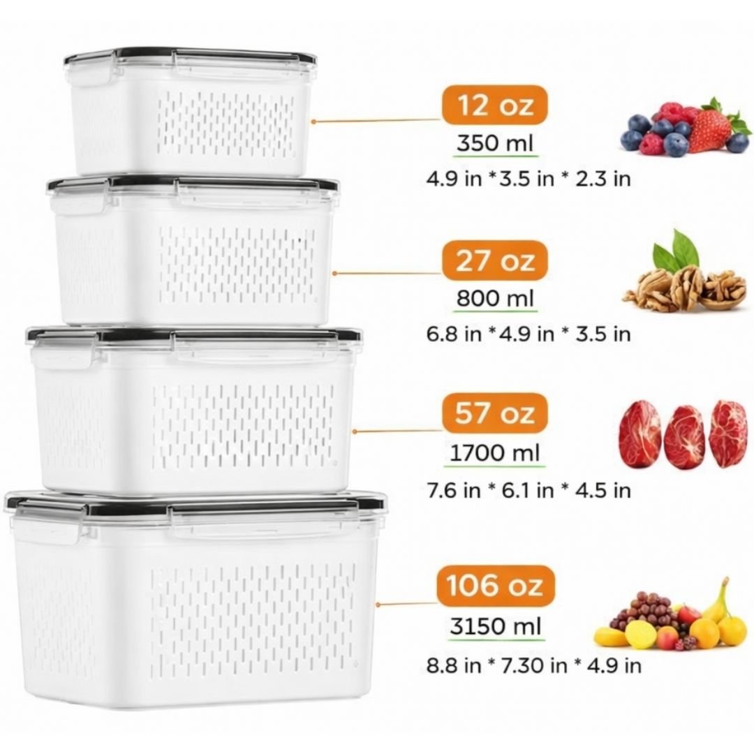 Selyn™ Fruit & Vegetable Storage Box Set (4-Count)